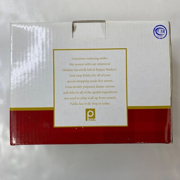 Publix 2004 Snowman Salt & Pepper Shaker Set Holiday Snowfolk Vintage - Picture 11 of 11